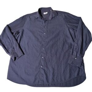 Stenstroms Blue Twofold Cotton Fitted Body Shirt Mens 18 / 46 -  Imperfect